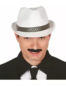 Vit borsalino-trilbyhatt vuxen