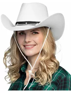 Vit och svart cowboyhatt vuxen