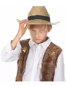 Cowboyhatt i halm för barn