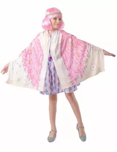 Änglavingar poncho maskeraddräkt rosa flicka
