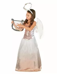 Rosa-guldig änglamaskeraddräkt flicka, Storlek: 10-12 år (130-140 cm)