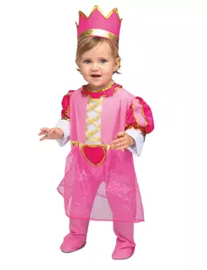 Maskeraddräkt med krona prinsessa rosa baby, Storlek: 7–12 månader(74–80 cm)