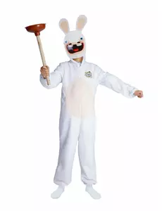 Maskeraddräkt med mask Lapins Cretins™ barn, Storlek: 7-9 år (120/130 cm)