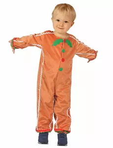 Maskeraddräkt pepparkaksgubbe barn, Storlek: 7-9 år (120-130 cm)