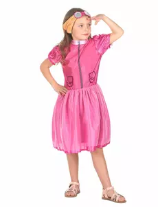 Rosa maskeraddräkt flygarhund flicka, Storlek: 10-12 år (130-140 cm)