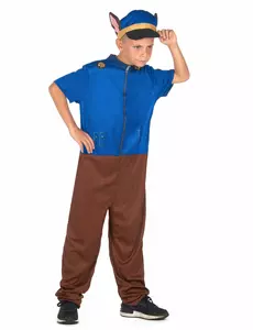 Blå polishundsmaskeraddräkt barn, Storlek: 10-12 år (130-140 cm)