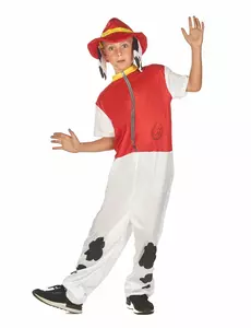 Röd brandmanshundmaskeraddräkt för barn, Storlek: 10-12 år (130-140 cm)