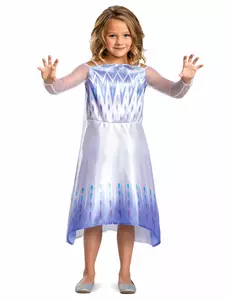 Klassisk vit maskeraddräkt Elsa från Frost 2™ flicka, Storlek: 7-8 år (124 - 136 cm)