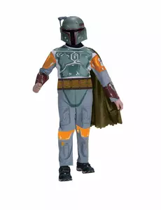 Klassisk Boba Fett™-maskeraddräkt för barn, Storlek: 7-8 år (122 till 128 cm)