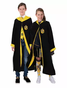 Klassisk Hufflepuff Harry Potter™-maskeraddräkt för barn, Storlek: 8-10 år (123 till 140 cm)