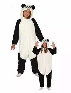 Pandaoverall-maskeraddräkt för barn, Storlek: 5-6 år (110-115 cm)
