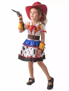 Cowgirl-maskeraddräkt i tecknad stil flicka, Storlek: 10-12 år (130-140 cm)