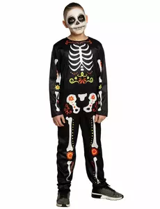 Dia de los muertos-maskeraddräkt pojke, Storlek: 4-6 år(104-116 cm)