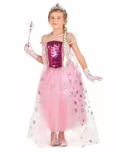 Rosa prinsessmaskeraddräkt och tillbehör barn, Storlek: 10-12 år