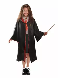 Lyxig Hermione™-maskeraddräkt med tillbehör barn, Storlek: 5-7 år