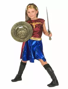 Maskeraddräkt amazonkvinna flicka, Storlek: 10-12 år (130-140 cm)