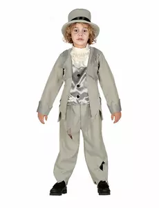 Grå spökdräkt för ung brudgum pojke, Storlek: 3-4 år (95-105 cm)