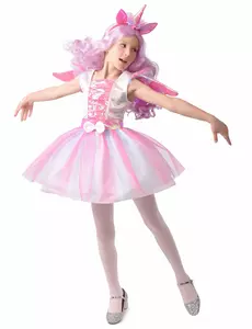Enhörningsmaskeraddräkt med tutu för flickor, Storlek: 10-12 år (130-140 cm)