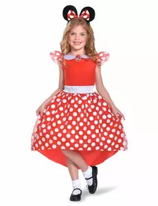 Klassisk röd Minnie Mouse™-maskeraddräkt för flickor, Storlek: 5-6 år (109 - 126 cm)