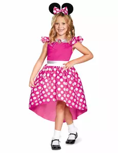 Klassisk rosa Minnie™-maskeraddräkt flicka, Storlek: 5-6 år (109 - 126 cm)