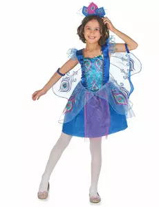 Paljettmaskeraddräkt påfågel barn, Storlek: 10-12 år (130-140 cm)