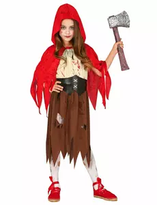 Maskeraddräkt zombifierad rödluvan barn, Storlek: 5-6 år(110-115 cm)