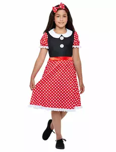 Röd liten mus-maskeraddräkt flicka, Storlek: 4-6 år (115/128 cm)