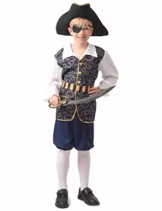 Elegant piratmaskeraddräkt pojke, Storlek: 10-12 år (130-140 cm)