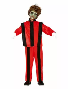 Röd popstjärnemaskeraddräkt pojke, Storlek: 5-6 år (110-115 cm)