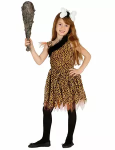 Förhistorisk maskeraddräkt för flickor, Storlek: 5-6 år (110-115 cm)