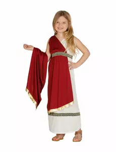 Romersk prinsessmaskeraddräkt flicka, Storlek: 5-6 år (110-115 cm)