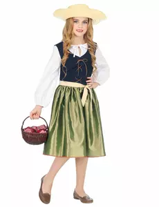 Grön renässansmaskeraddräkt flicka, Storlek: 2-3 år (104 cm)