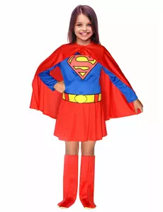 Supergirl™-maskeraddräkt flicka, Storlek: 10-12 år