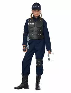 Lyxig SWAT-maskeraddräkt barn, Storlek: 10-12 år (148 cm)