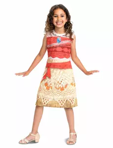 Enkel Vaiana™-maskeraddräkt flicka, Storlek: 7-8 år (124 - 136 cm)