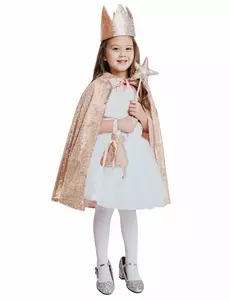 Prinsesskit med cape och tillbehör roséguld barn