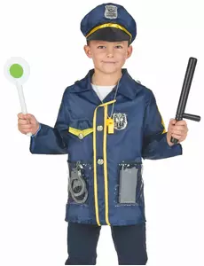 Maskeraddräkt och tillbehörsset polis barn