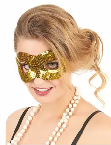 Gyllene paljettmask för vuxen