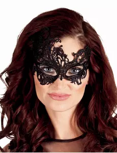 Sexig svart spetsmask dam