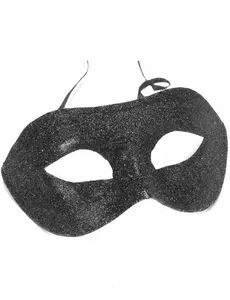 Svart venetiansk mask med paljetter vuxen