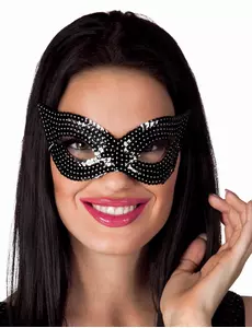 Venetiansk svart paljettmask vuxen