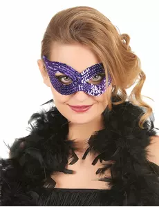 Lila venetiansk mask med paljetter vuxen