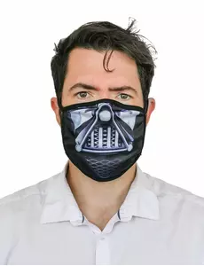 Tryckt mask som täcker näsan, mörk herre vuxen