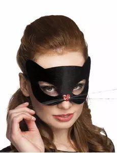 Svart kattmask med hjärtnäsa dam