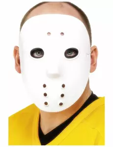 Vit plasthockeymask vuxen