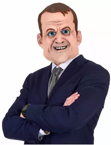 Humoristisk latexmask Emmanuel vuxen