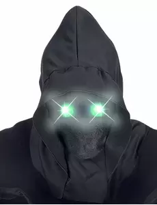 Heltäckande huvmask med osynligt ansikte och lysande gröna ögon för vuxen
