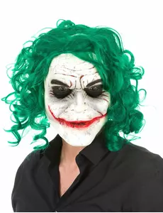 Psykopatisk harlekinlatexmask vuxen Halloween