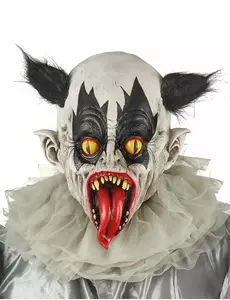Svartvit clownmask i latex vuxen