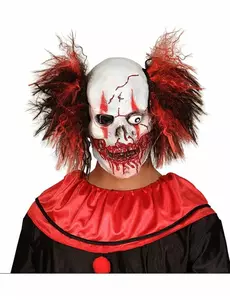 Blodig röd latexmask clown vuxen Halloween